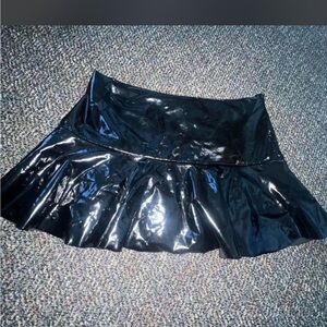 Black vinyl rave Skirt